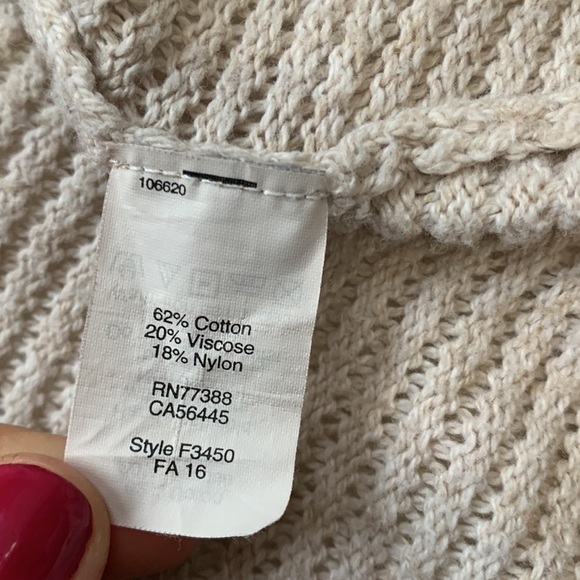 MADEWELL Seabank tan beige crochet Cardigan open drapey Sweater - Picture 7 of 8